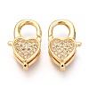 Brass Micro Pave Cubic Zirconia Lobster Claw Clasps X-ZIRC-O038-26G-1