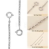 3Pcs 3 Style Rhodium Plated 925 Sterling Silver Chain Extender FIND-SZ0001-74P-3