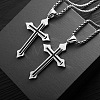 Cross Alloy Black Enamel Pendant Necklaces FS-WGF2765-01-4
