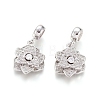 Brass Micro Pave Clear Cubic Zirconia European Dangle Charms OPDL-L016-11P-1