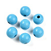 Painted Natural Wood Beads WOOD-A018-16mm-03-1