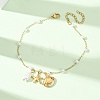 Ocean 304 Stainless Steel and Imitation Pearl Charm Anklets for Women SA-CBA3D94-04B-G-1