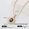 304 Stainless Steel Enamel Evil Eye Pendant Necklaces for Men Women AL3991-1-1