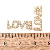 Brass Micro Pave Clear Cubic Zirconia Word LOVE Links Connector Charms KK-K002-32H-G-2
