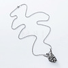 Punk Style 304 Stainless Steel Japanese Noh Mask Pendant Box Chain Necklaces for Men MI4934-4