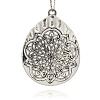 Vintage Tibetan Style Alloy Teardrop with Flower Large Pendants TIBEP-M001-35-1