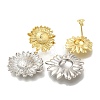 Rack Plating Flower Brass Stud Earrings EJEW-H016-16GP-2