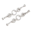 Brass Micro Pave Clear Cubic Zirconia Fold Over Clasps KK-P354-03P-1