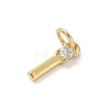 Brass Pave Clear Cubic Zirconia Charms KK-A273-01G-I-2