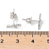 925 Sterling Silver Clear Cubic Zirconia Stud Earrings EJEW-Q032-01D-P-5