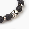 Natural Lava Rock Beads Stretch Bracelets BJEW-JB03850-05-2