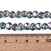 Electroplate Transparent Glass Beads Strands EGLA-Q133-01A-08-4