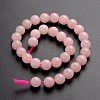 Round Natural Rose Quartz Gemstone Bead Strands G-J333-02-12mm-3