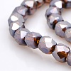 Pearl Luster Plated Glass Faceted Drum Beads Strands GLAA-A032-4mm-PL04-1