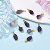 10Pcs Nuggets Natural Amethyst Pendants PALLOY-YW00114-05-1