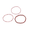 3Pcs 3 Style Natural Jade & Glass Seed Beaded Stretch Bracelets Set for Women  BJEW-JB09171-02-4