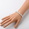 Cross Glass Pearl Beads Bracelets BJEW-JB01421-01-2