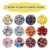 11 Style Sports Theme Acrylic Beads OACR-YW0001-92-2