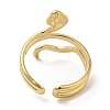 304 Stainless Steel Snake Open Cuff Ring for Women RJEW-I098-01G-3