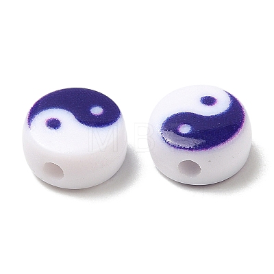 Printed Opaque Acrylic Beads OACR-L015-01A-1