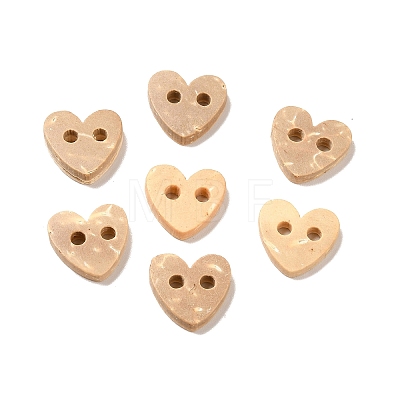 Carved 2-hole Basic Sewing Button Shaped in Heart NNA0YZA-1