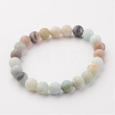 Natural Amazonite Beads Stretch Bracelets BJEW-JB02445-03-1