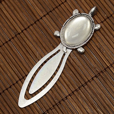 25x18mm Oval Glass Cabochon Cover for Antique Silver DIY Alloy Portrait Bookmark Making DIY-X0121-AS-NR-1