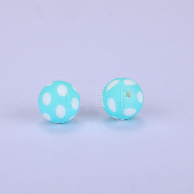 Printed Round Silicone Focal Beads SI-JX0056A-45-1