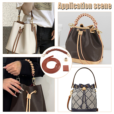 WADORN PU Imitation Leather Braided Bag Handles and Purse Drawstring FIND-WR0009-12-1