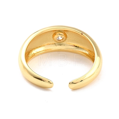 Clear Cubic Zirconia Sun Open Cuff Ring for Women RJEW-C018-14G-1