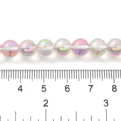 Transparent Electroplate Glass Beads Strands X-GLAA-T032-T8mm-C12-1