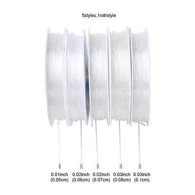 5 Roll 5 Styles Clear Elastic Crystal Thread EW-FS0001-01-1