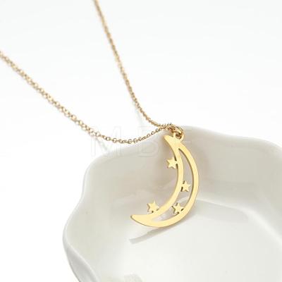 304 Stainless Steel Cutout Pendant Necklaces for Women WGF4B22-07-1