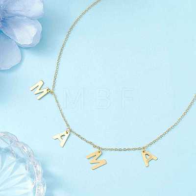 304 Stainless Steel Letter MAMA Pendant Necklace NJEW-JN04702-01-1