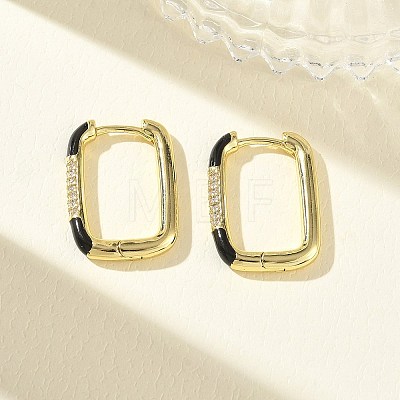 Brass Micro Pave Cubic Zirconia Hoop Earrings KK-CBA98BA-01G-C-1