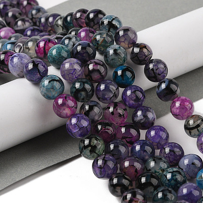 Natural Dragon Veins Agate Bead Strands X-G-NH0013-B01-02-1