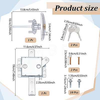 2 Sets 2 Styles Iron Garage Door Slide Lock FIND-TW0001-03-1