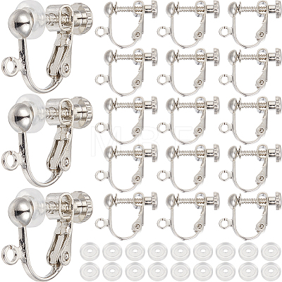36Pcs Brass Screw On Clip-on Earring Findings KK-SP0001-18P-1