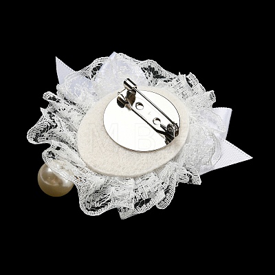 Romantic Classic Polyester Lace Bowknot Brooch for Women JEWB-B011-02B-1