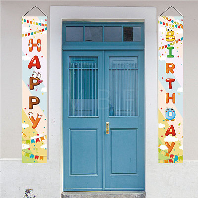 Rectangle Door Wall Hanging Polyester Sign for Festival HJEW-WH0036-02A-1