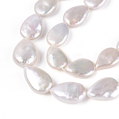 Baroque Natural Nucleated Pearl Keshi Pearl Beads Strands PEAR-S020-Z07-1