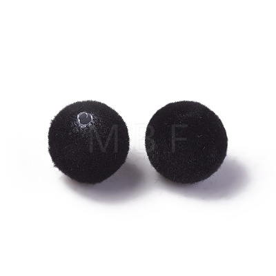 Flocky Acrylic Beads OACR-L011-B-07-1