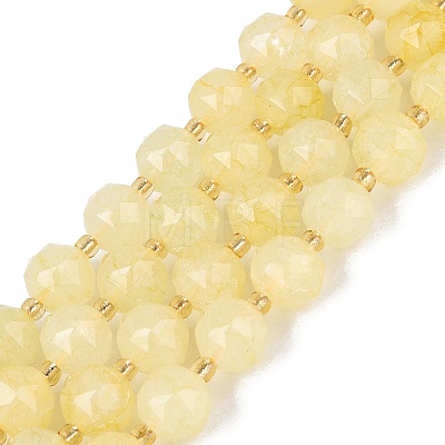 Ombre Effect Dyed Transparent Crackle Glass Beads Strands GLAA-Q111-10MM-07-1