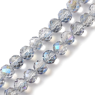 Half Rainbow Plated Electroplate Beads Strands EGLA-H104-08A-HR01-1