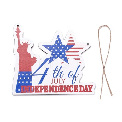 Independence Day Density Board Wooden Wall Ornament Doorplate Pendants HJEW-C004-08-1