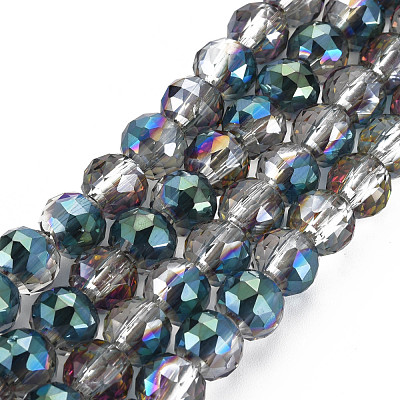 Electroplate Transparent Glass Beads Strands EGLA-T008-23-A01-1