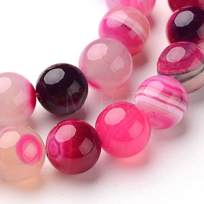 Natural Striped Agate/Banded Agate Beads Strands G-D845-01C-8mm-1