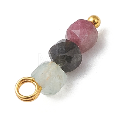 Natural Colorful Tourmaline Pendants PALLOY-JF04795-1