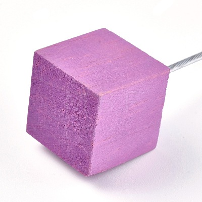 Cube Shape Wood Name Card Holder DJEW-M026-1