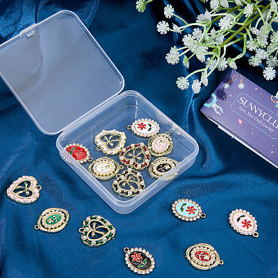 30Pcs 15 Styles Alloy Enamel Pendants FIND-SC0023-25-1
